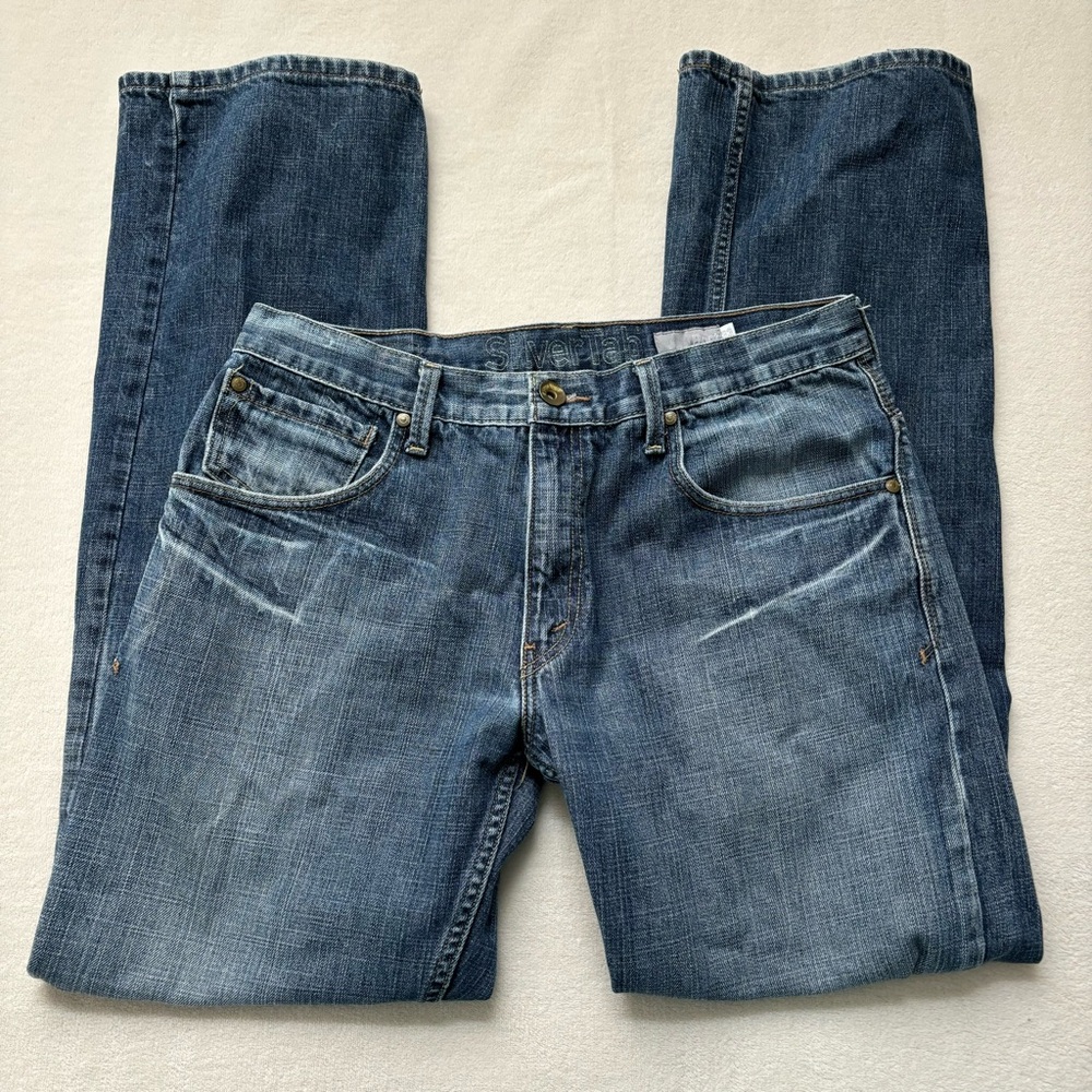 Levis Silver Tab Jeans Men 33"W x 34"L Blue Boot Cut Mid Rise Cotton